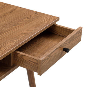Schreibtisch Habo mit Ablage und Schublade 115x48x74cm Dunkler Holzton