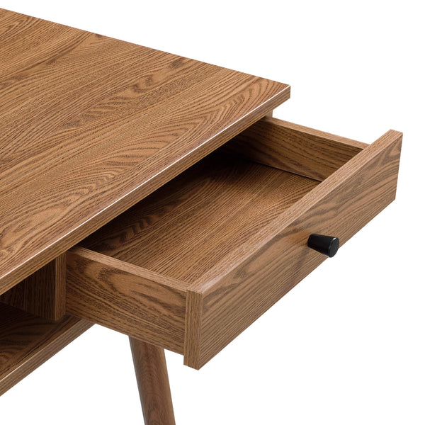 Schreibtisch Habo mit Ablage und Schublade 115x48x74cm Dunkler Holzton