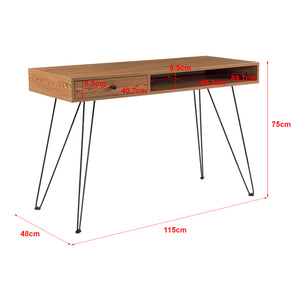 Schreibtisch Munkfors 75x115x48cm Dunkler Holzton Schwarz