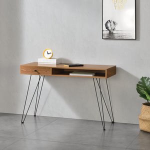 Schreibtisch Munkfors 75x115x48cm Dunkler Holzton Schwarz