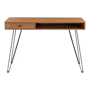 Schreibtisch Munkfors 75x115x48cm Dunkler Holzton Schwarz