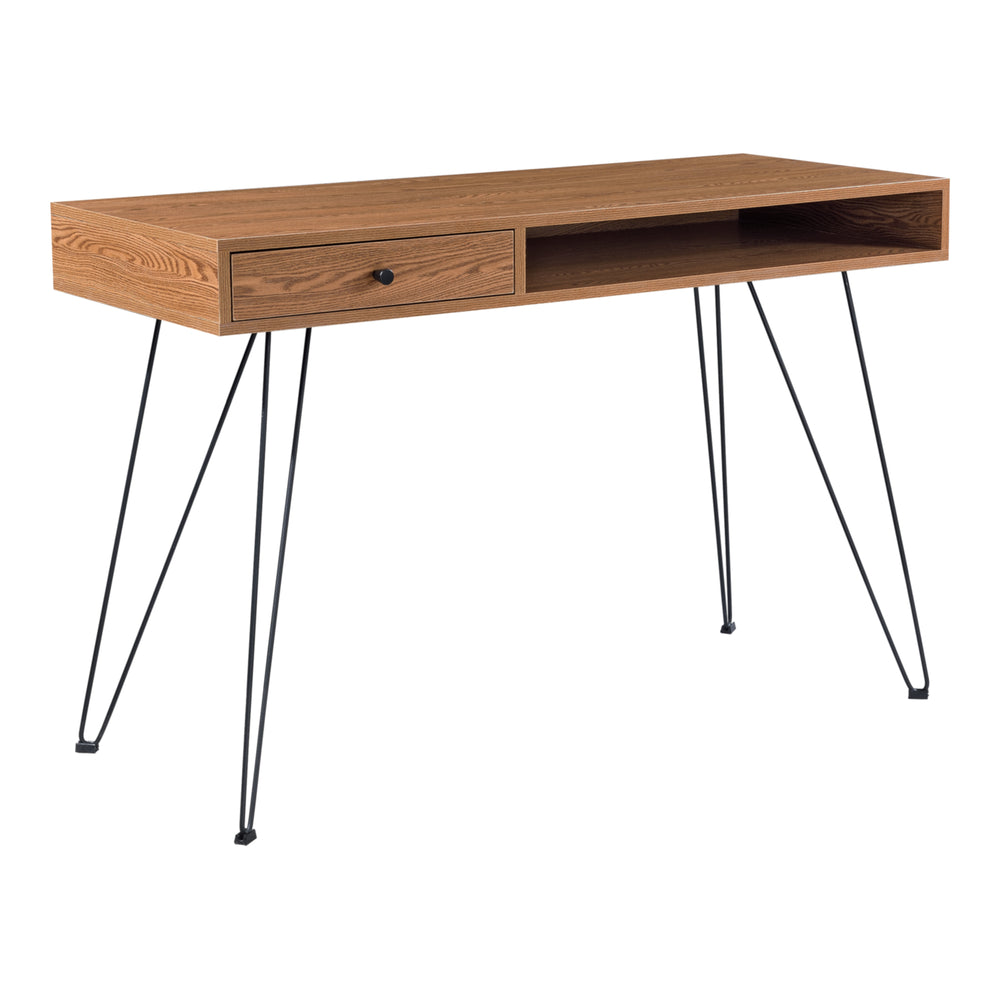 Schreibtisch Munkfors 75x115x48cm Dunkler Holzton Schwarz