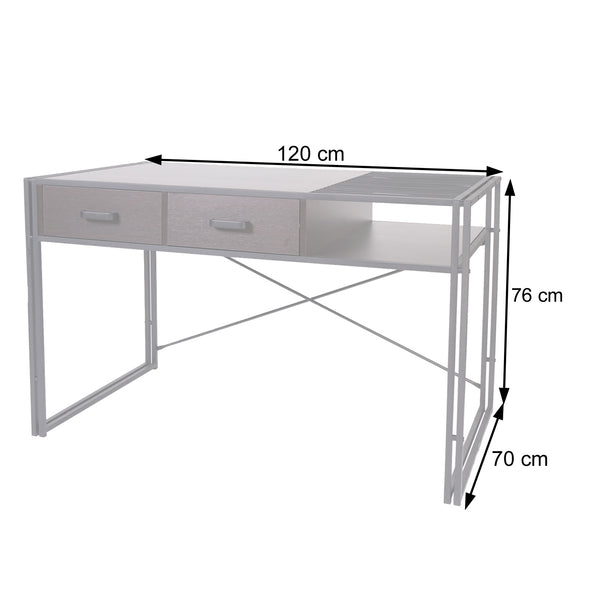 Schreibtisch Bürotisch Industrial 76x120x70cm Eiche-Optik
