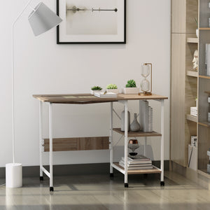Schreibtisch Bürotisch Mobiler Computertisch mit Rollen 107x55x76cm