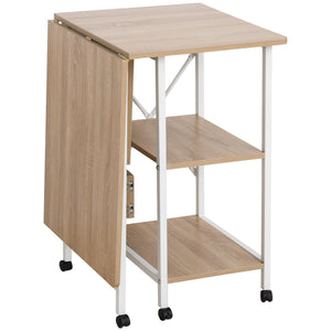 Schreibtisch Bürotisch Mobiler Computertisch mit Rollen 107x55x76cm