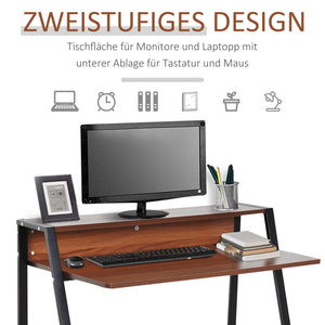 Schreibtisch Computertisch Bürotisch mit Ablagefach 84x45x85cm
