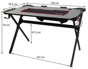 Schreibtisch Computertisch Gaming 120x75cm schwarz