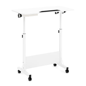 Laptoptisch DEREK klappbar auf Rollen 80 x 40 x 65 - 88 cm weiss