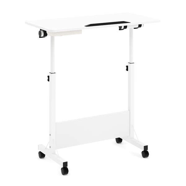 Laptoptisch DEREK klappbar auf Rollen 80 x 40 x 65 - 88 cm weiss