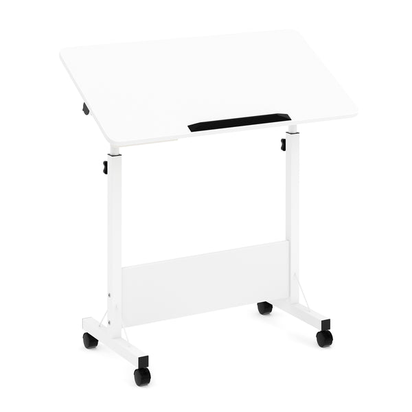 Laptoptisch DEREK klappbar auf Rollen 80 x 40 x 65 - 88 cm weiss