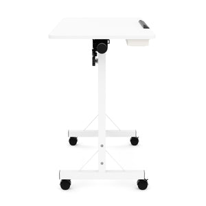 Laptoptisch DEREK klappbar auf Rollen 80 x 40 x 65 - 88 cm weiss