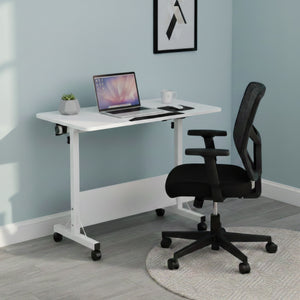 Laptoptisch DEREK klappbar auf Rollen 80 x 40 x 65 - 88 cm weiss
