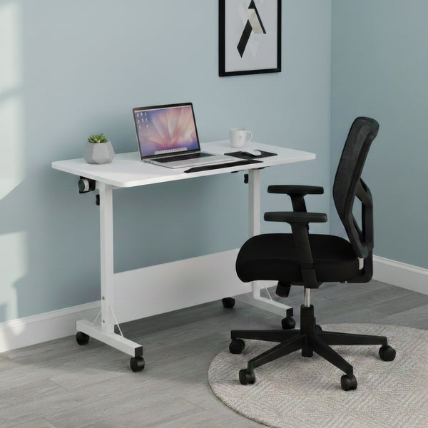 Laptoptisch DEREK klappbar auf Rollen 80 x 40 x 65 - 88 cm weiss