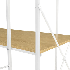 Schreibtisch mit Regal FLORINA natur/weiss