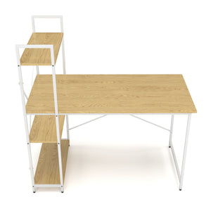 Schreibtisch mit Regal FLORINA natur/weiss