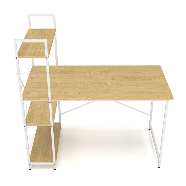 Schreibtisch mit Regal FLORINA natur/weiss