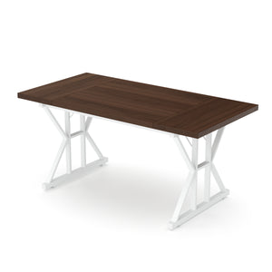 Schreibtisch FRIEDRICH 160 x 80 x 75 cm braun/weiss