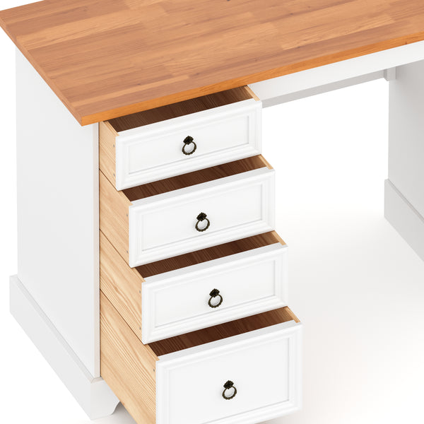 Schreibtisch GAEL 105 x 49 cm weiss/natur
