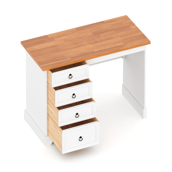 Schreibtisch GAEL 105 x 49 cm weiss/natur