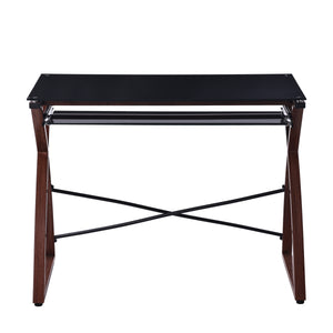 Schreibtisch Glas ALEK 99 x 73 x 75 cm schwarz/braun