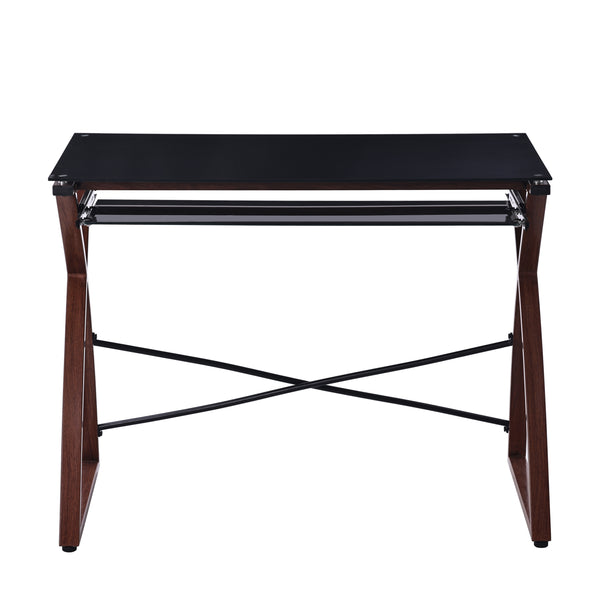 Schreibtisch Glas ALEK 99 x 73 x 75 cm schwarz/braun