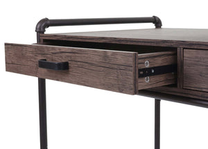 Schreibtisch Industriedesign 75x120x60cm ~ braun Wildeiche-Optik