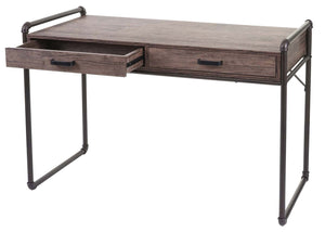 Schreibtisch Industriedesign 75x120x60cm ~ braun Wildeiche-Optik