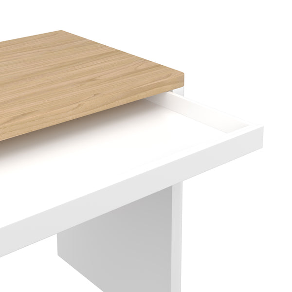 Schreibtisch KWARK mit Schublade 80 x 55 x 76 cm weiss/natur