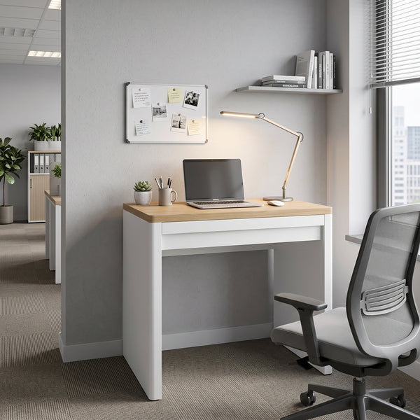 Schreibtisch KWARK mit Schublade 80 x 55 x 76 cm weiss/natur