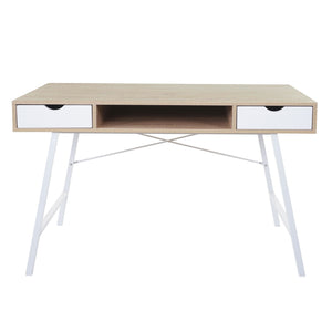 Schreibtisch Konsolentisch 3D-Struktur 120x60cm naturbraun weiss