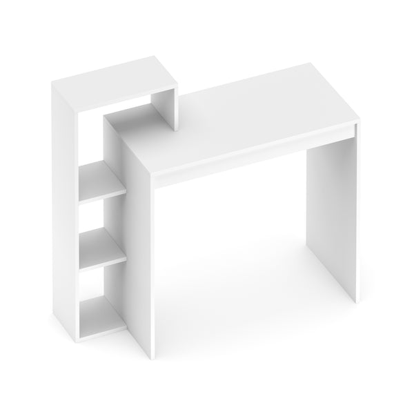 Schreibtisch LEONARD mit Regal links 100 x 40 x 90 cm weiss