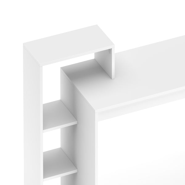 Schreibtisch LEONARD mit Regal links 100 x 40 x 90 cm weiss