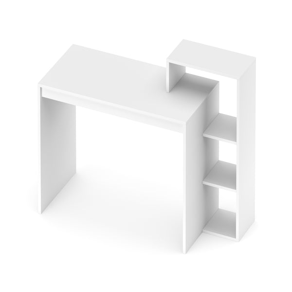 Schreibtisch LEONARD mit Regal rechts 100 x 40 x 90 cm weiss