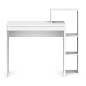 Schreibtisch LEONARD mit Regal rechts 100 x 40 x 90 cm weiss