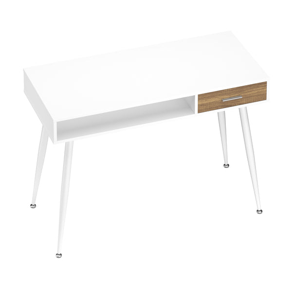 Schreibtisch MINERVA mit Stauraum 110 x 50 x 75 cm weiss/braun