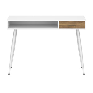 Schreibtisch MINERVA mit Stauraum 110 x 50 x 75 cm weiss/braun