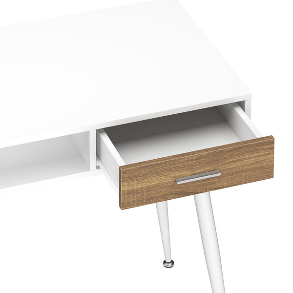 Schreibtisch MINERVA mit Stauraum 110 x 50 x 75 cm weiss/braun
