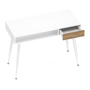 Schreibtisch MINERVA mit Stauraum 110 x 50 x 75 cm weiss/braun