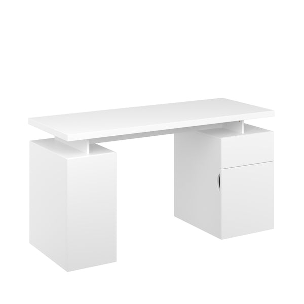 Schreibtisch RAUL mit 2 Korpussen 140 x 55 x 76 cm weiss