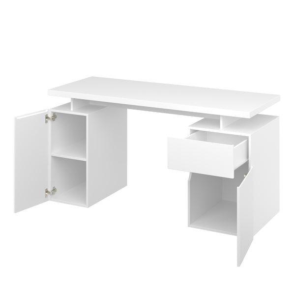Schreibtisch RAUL mit 2 Korpussen 140 x 55 x 76 cm weiss