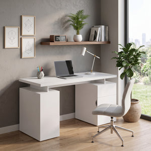 Schreibtisch RAUL mit 2 Korpussen 140 x 55 x 76 cm weiss