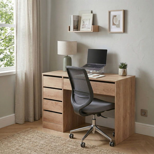 Schreibtisch RIGEL mit Schubladen 120 x 55 x 75 cm braun