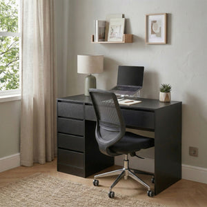 Schreibtisch RIGEL mit Schubladen 120 x 55 x 75 cm schwarz