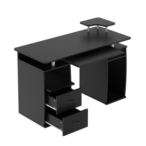 Schreibtisch RIGIL mit Schubladen 120 x 55 x 89 cm schwarz
