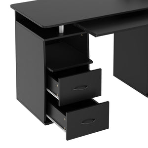 Schreibtisch RIGIL mit Schubladen 120 x 55 x 89 cm schwarz