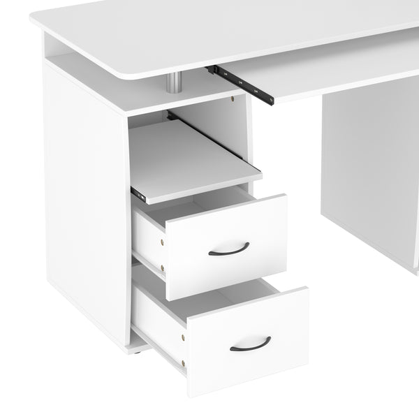 Schreibtisch RIGIL mit Schubladen 120 x 55 x 89 cm weiss