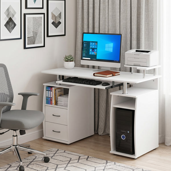 Schreibtisch RIGIL mit Schubladen 120 x 55 x 89 cm weiss