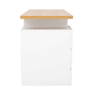 Schreibtisch RUFUS mit 2 Korpussen 140 x 55 x 76 cm weiss/natur