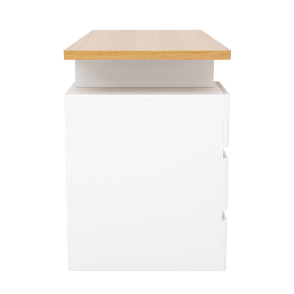 Schreibtisch RUFUS mit 2 Korpussen 140 x 55 x 76 cm weiss/natur