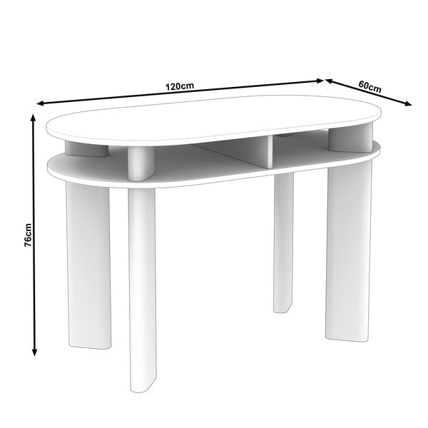 Schreibtisch TANT 120 x 60 x 76 cm natur/weiss
